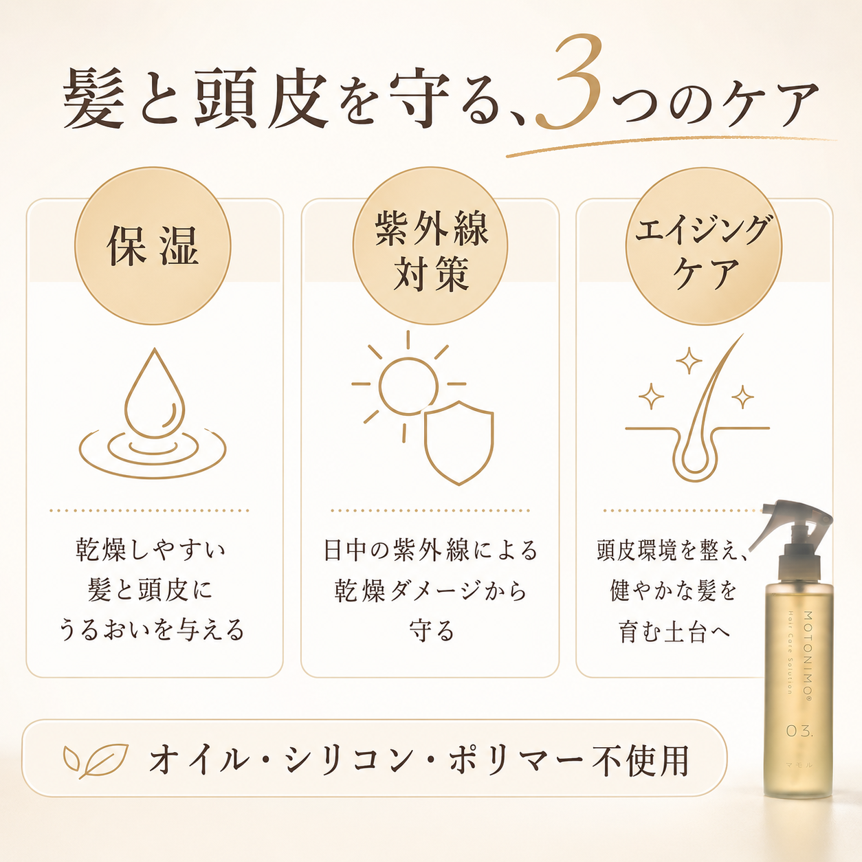 MOTONIMO 03 マモル｜髪・頭皮用化粧水｜200mL・500mLレフィル | 美容